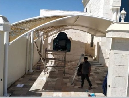 حداد تركيب موقف سيارات بمظلة قماشية الشرقية راس تنوره